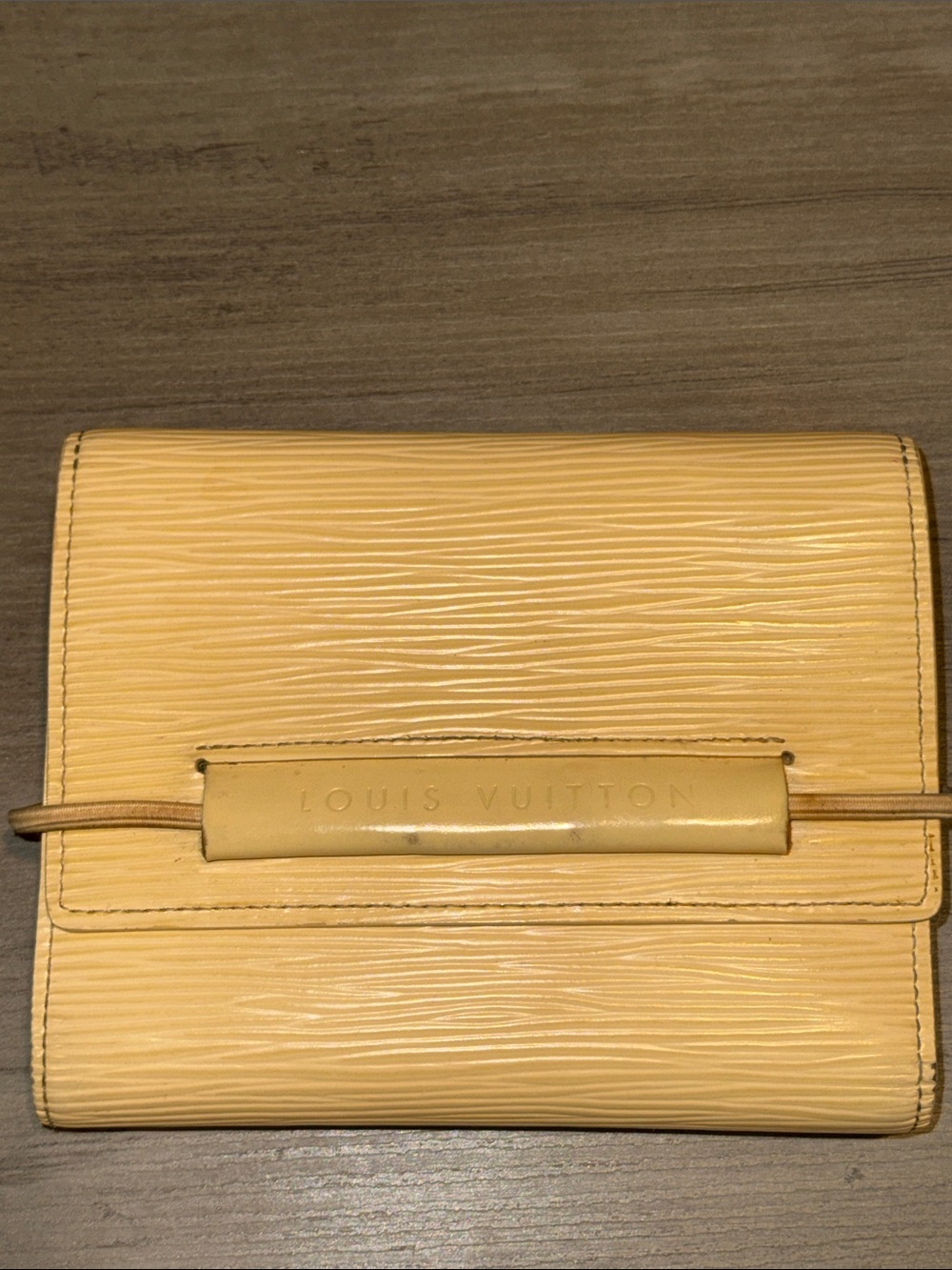 Louis Vuitton Yellow Epi Leather Compact Wallet with Branded Tab